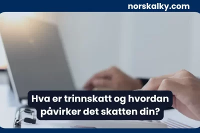 Hva er trinnskatt og hvordan påvirker det skatten din – arbeid med laptop og økonomidokumenter