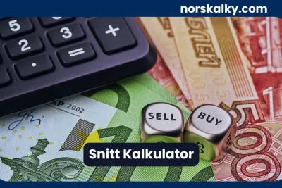 Kalkulator, valuta­seddler og terninger med ordene buy og sell for å illustrere snittkalkulator for investeringer